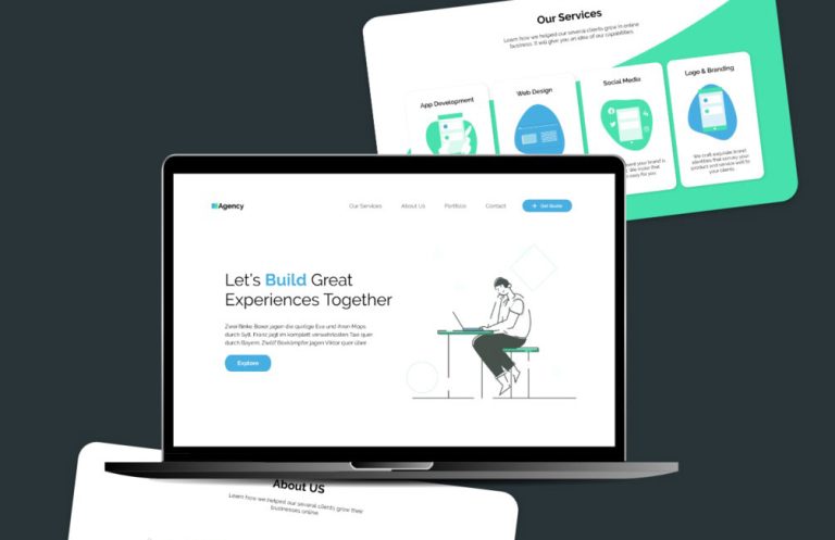 Free Agency XD Website Template Free Adobe Xd File