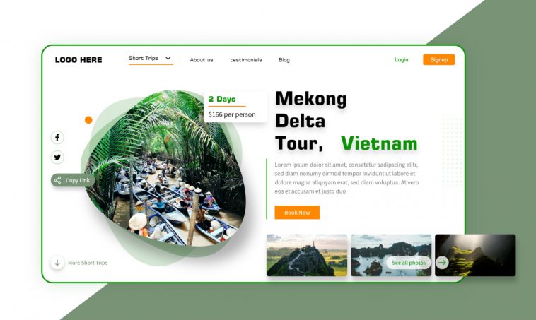 Free Vietnam Travel Adobe XD Landing Page