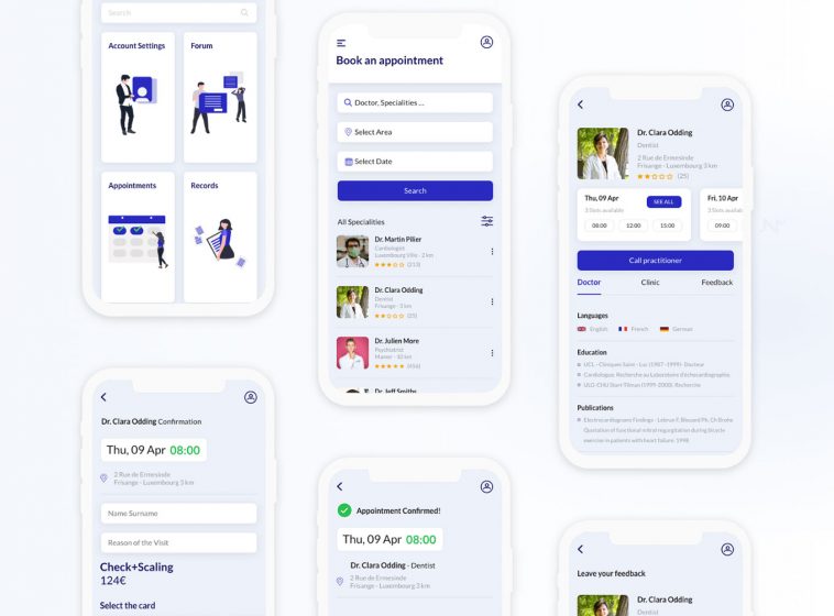 Medical App free UI kit for Adobe XD