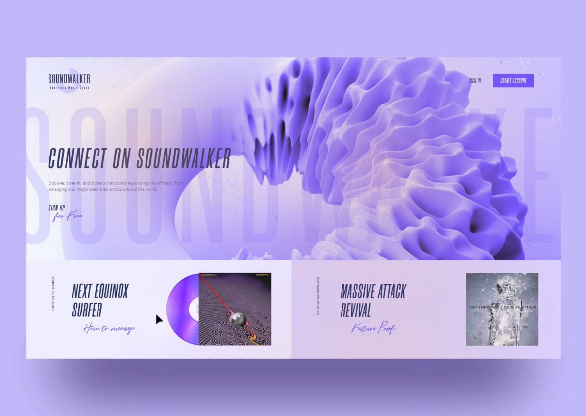 Sound Walker Free Adobe XD Template