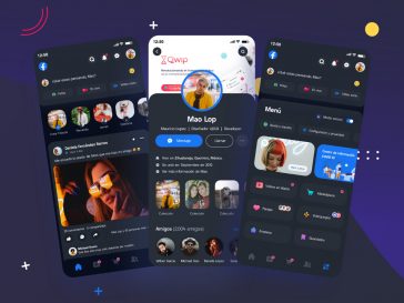 Facebook App XD Redesign Dark Mode Concept