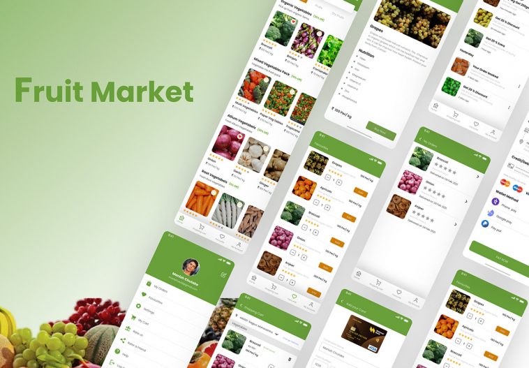 Fruits and Vegetable Market Free UI Kit for XD