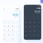 Calculator UI 3D Button Design XD illustration