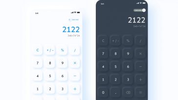 Calculator UI 3D Button Design XD illustration