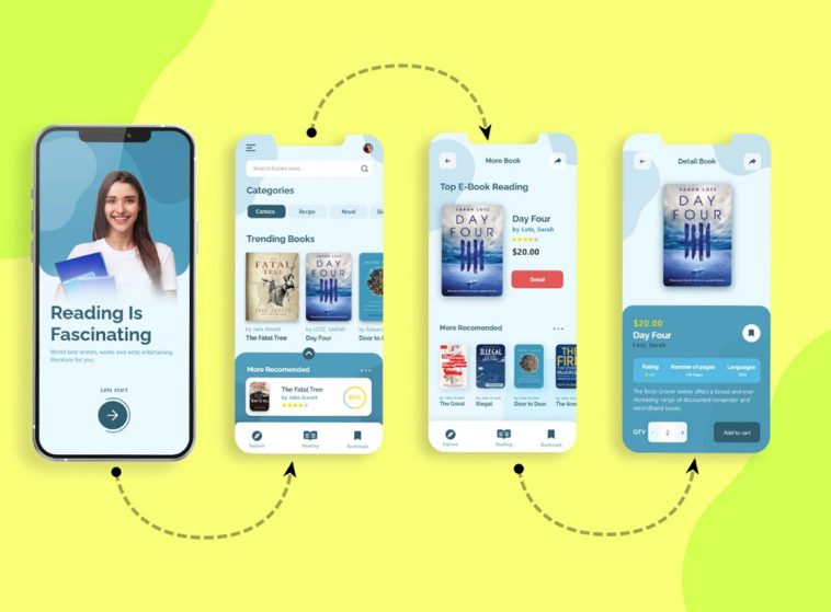 Free E-Book Store App Concept XD Template
