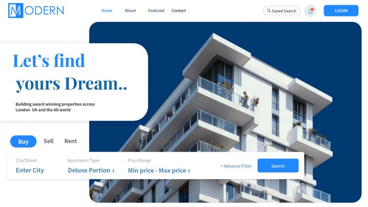 Free Adobe XD Real Estate Site Template