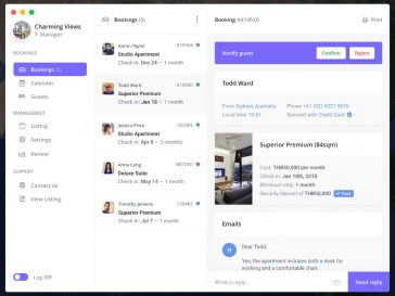 Rental Hotel Admin XD Template