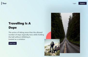 Travel Website Header XD Design