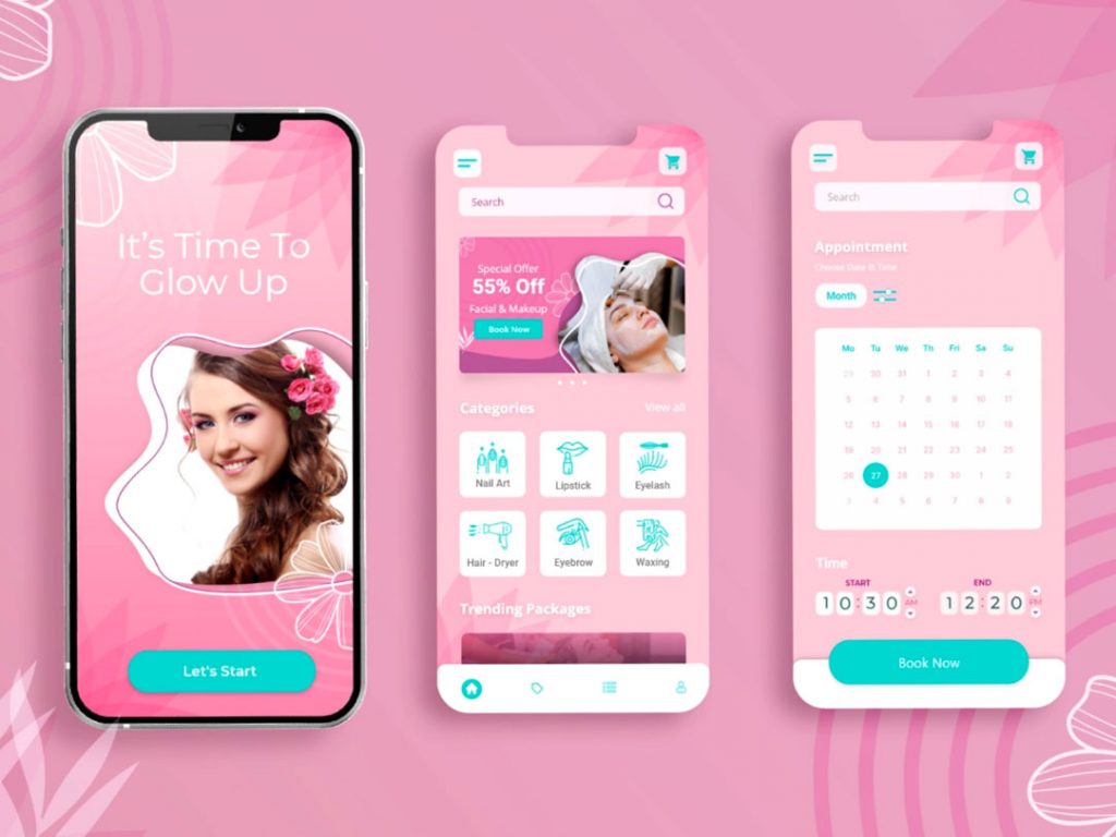 Free Beauty Parlor XD App Template - Xd File