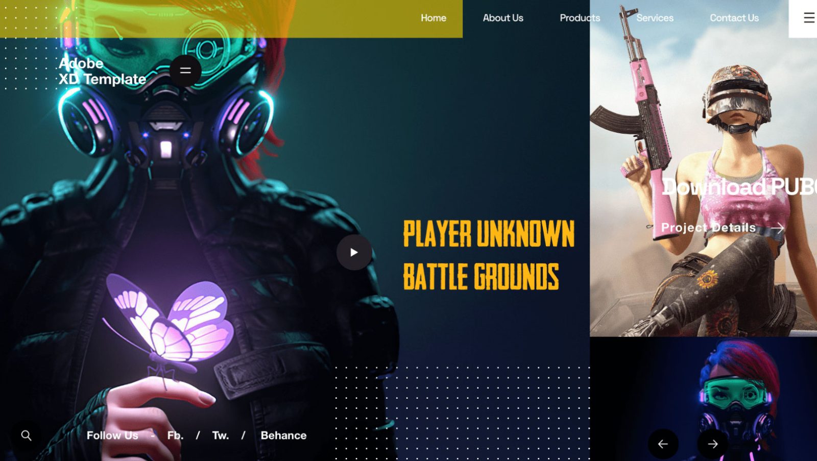 Free Auto Animated Gaming Template XD