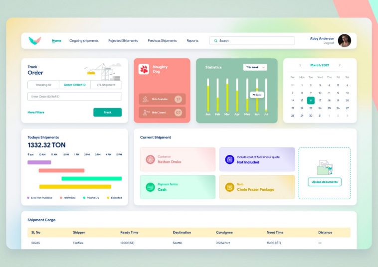 Free Shipping Dashboard XD Template