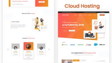 Cloud Hosting Website Template for Adobe XD