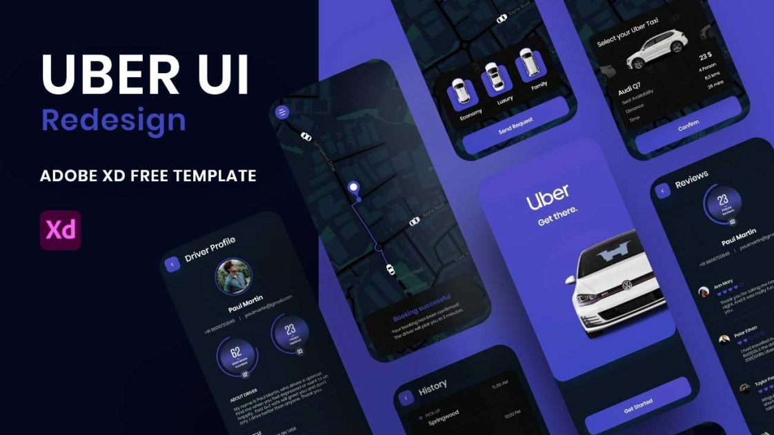 Free Raido Ride Sharing Mobile App XD Template Free Xd File