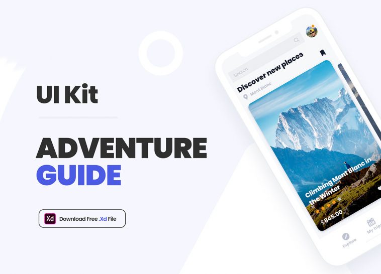 Adventure Guide XD Free UI kit