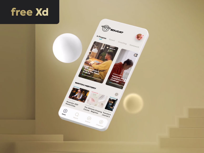 Free Educational App XD Template