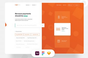 Biller Website Landing Page Template (XD + Sketch + Figma)