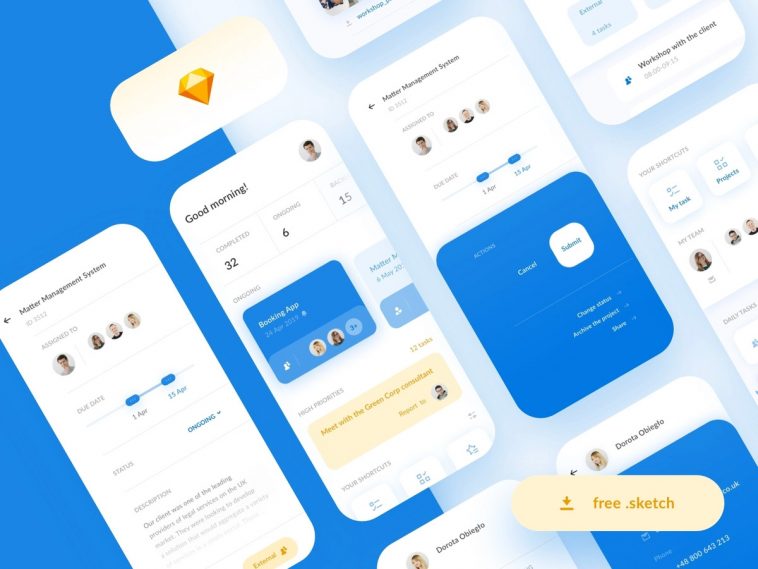 Team Management App Kit Sketch Resource