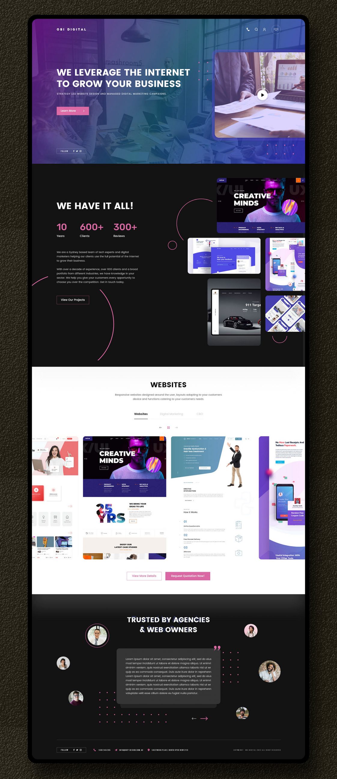 Digital Marketing XD Landing Template - Xd File