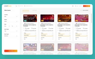 Free Event Management XD Dashboard Template