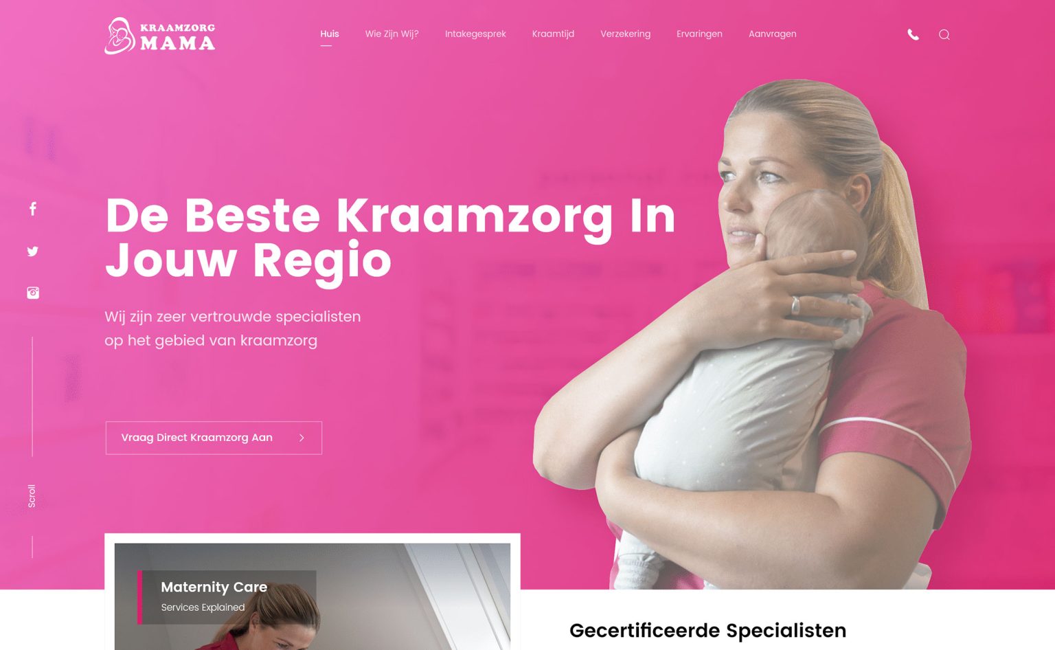 Free Maternity XD Website Template Xd File