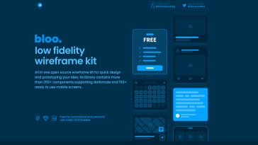 Bloo Free Wireframe UI Kit