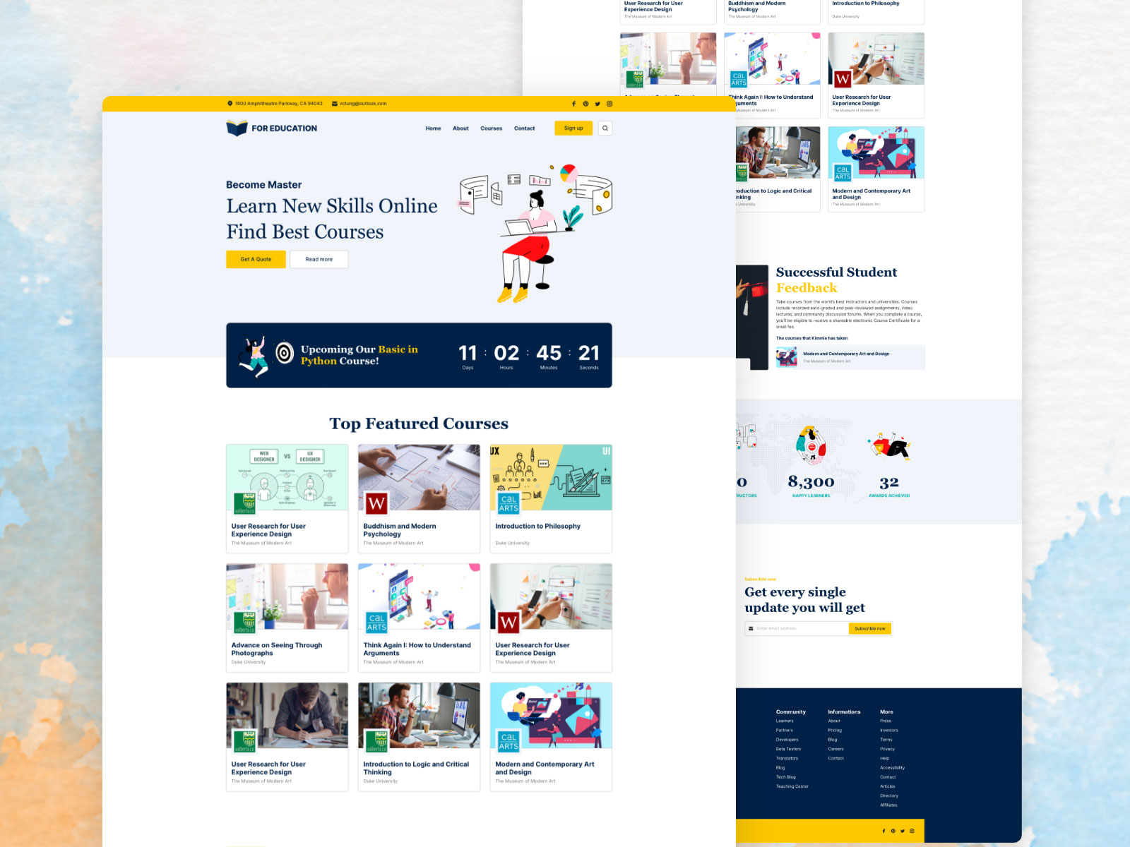 Little Squirrel Free Landing Page For Adobe XD