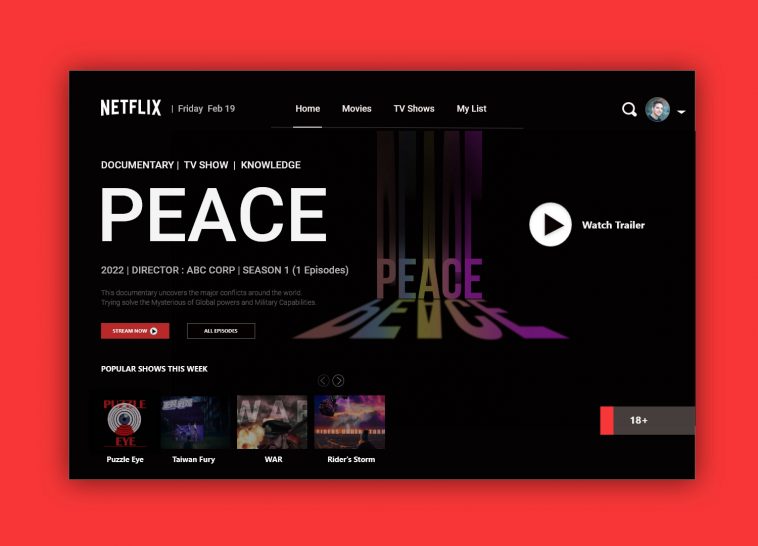 Netflix Landing Page Redesigned With Adobe Xd
