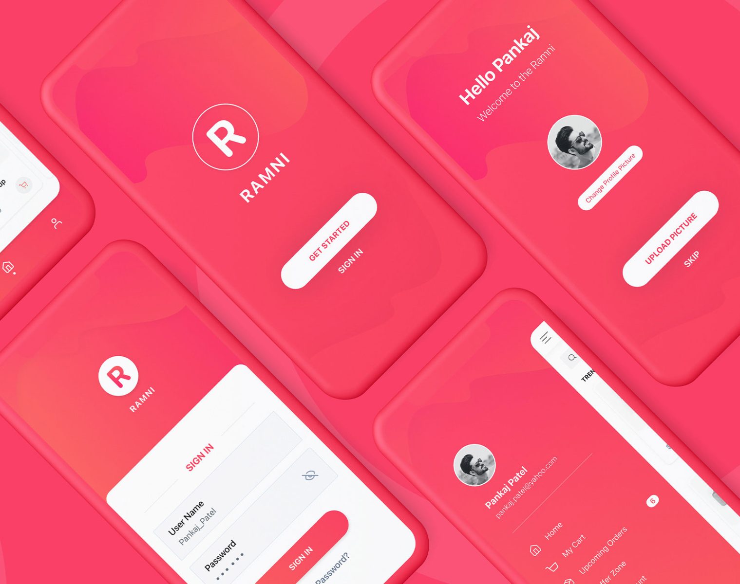 Ramni Free ECommerce UI Kit For Adobe XD File