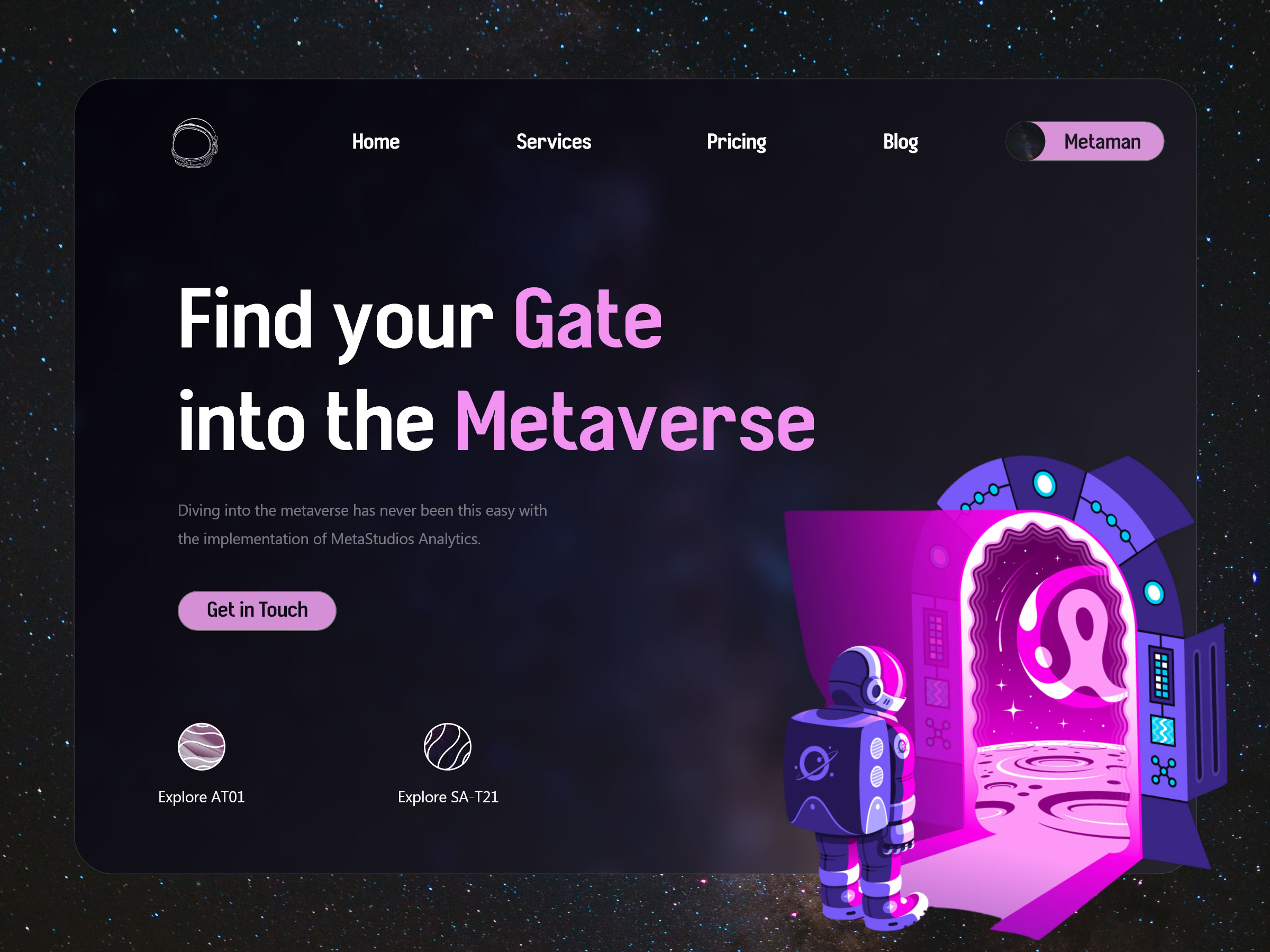 Free NFT Metaverse Analytics Landing Page XD Template – Metastudio - Xd ...