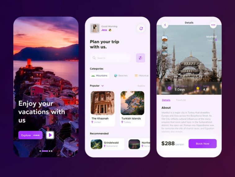 Travel App Concept Design XD template