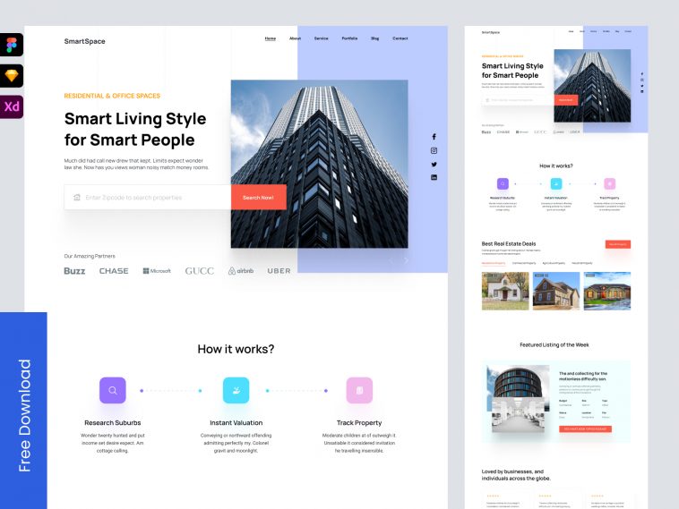 Adobe XD Real Estate Free Template