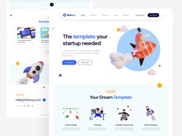 Startup Landing Page Adobe XD Template