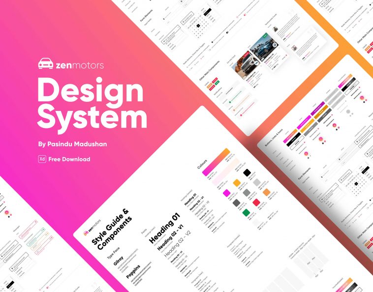 Free Design System Kit Adobe XD