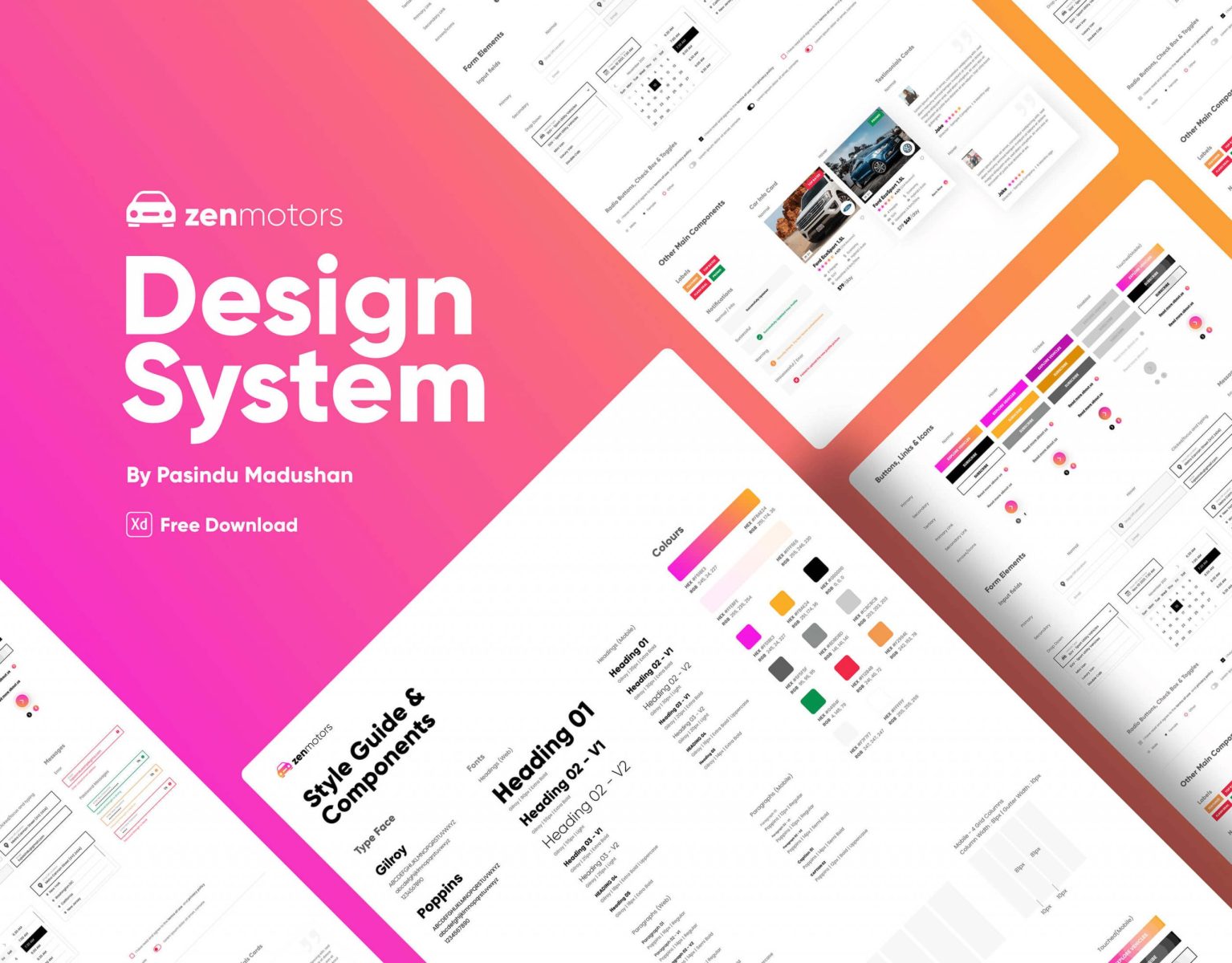 Free Design System Kit Adobe XD Scaled