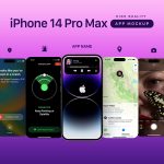 Free New iPhone 14 Pro Max App Screen Mockup (PSD)
