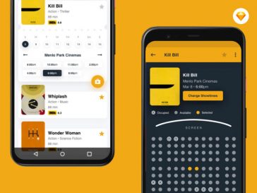 Movie Tickets Online Booking App Sketch Template