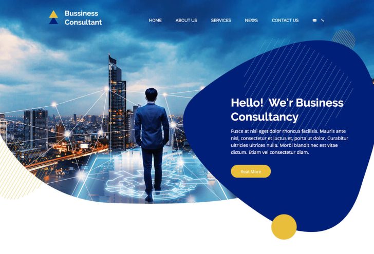 Free Business Consultant Website Adobe Template XD file - Xd File