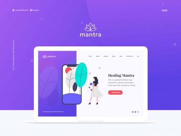 Free Mantra Yoga Minimal UI Kit XD