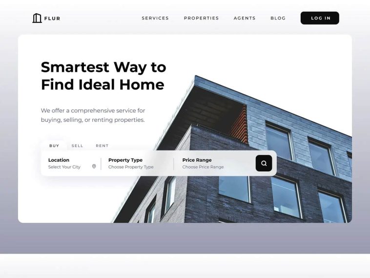 Real Estate Property Search Website (FLUR) Figma Template