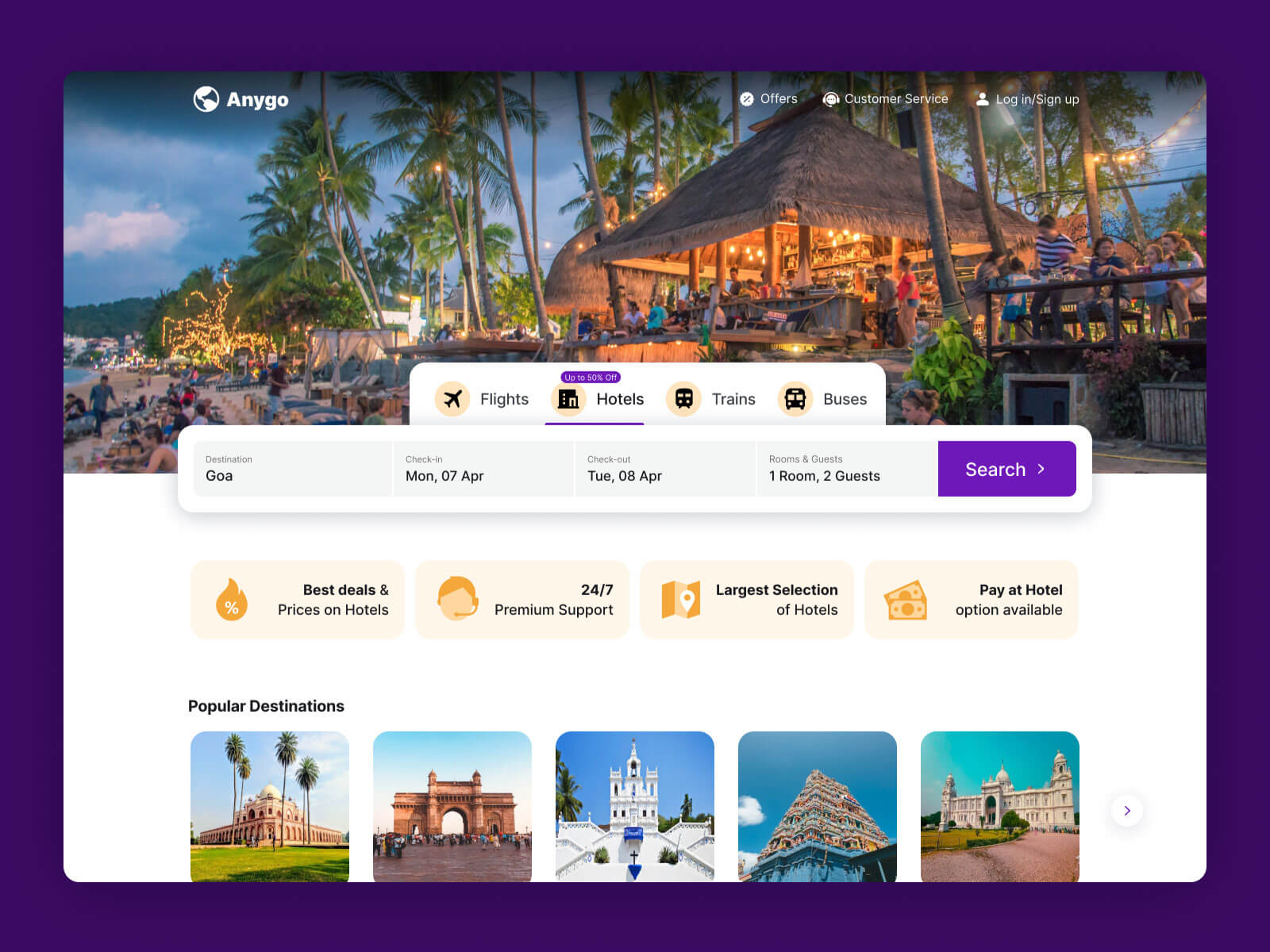Free Travel Website Figma Template Anygo