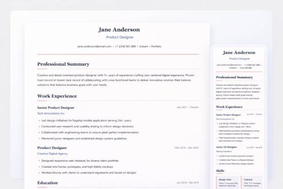 Free Modern HTML Resume Template Free Download – Responsive ...