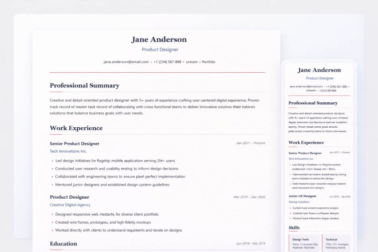 Free Responsive HTML Resume Template for Designers and Developers