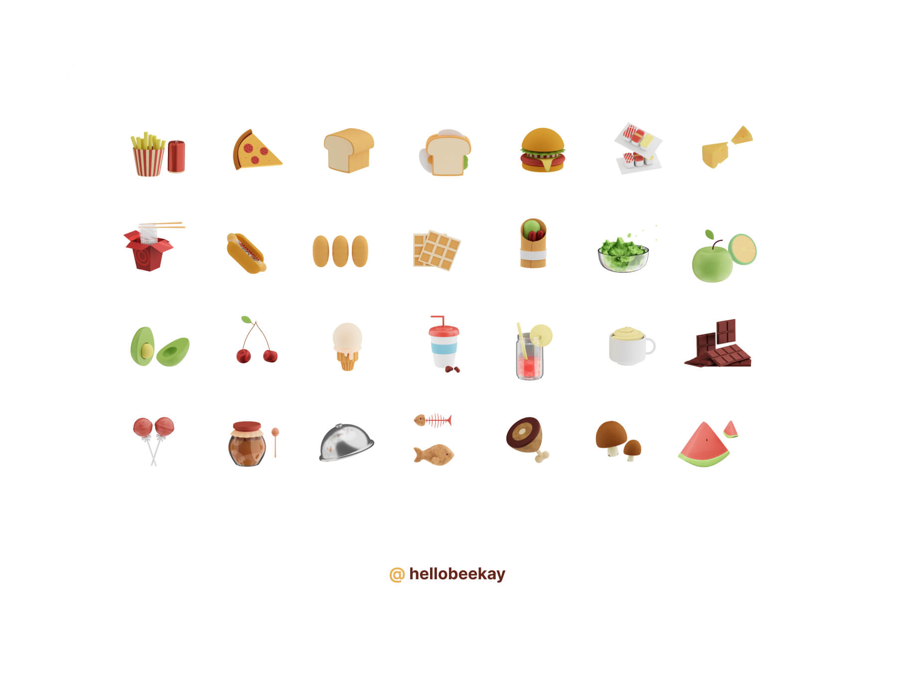 Free 3D Food Icons Pack Figma1