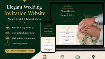 Free Muslim Wedding Invitation HTML Template
